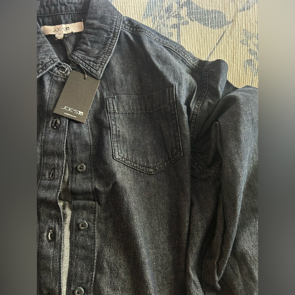 NWT Joe’s Dark Blue Cropped Denim Shirt - Picture 3 of 5